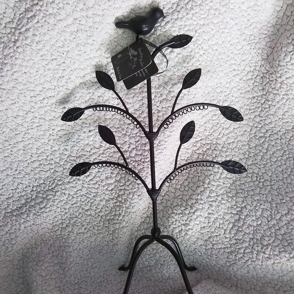 Black bird tree jewelry holder